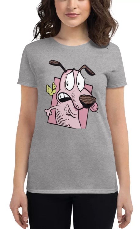 Camiseta De Algodon Diseño Coraje el Perro Cobarde Para Mujer